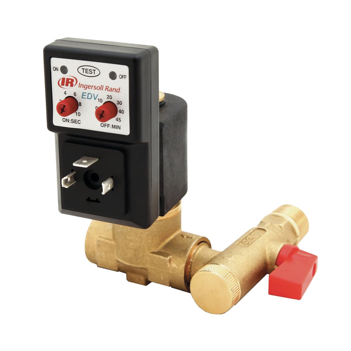 Ingersoll Rand EDV2000 electronic drain valve, automatic condensate removal for compressors, dryers, aftercoolers, and filters
