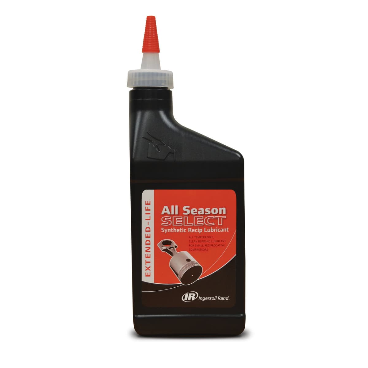 All Season Select synthetic oil for Ingersoll Rand reciprocating air compressors, engineered for long service life and reduced wear