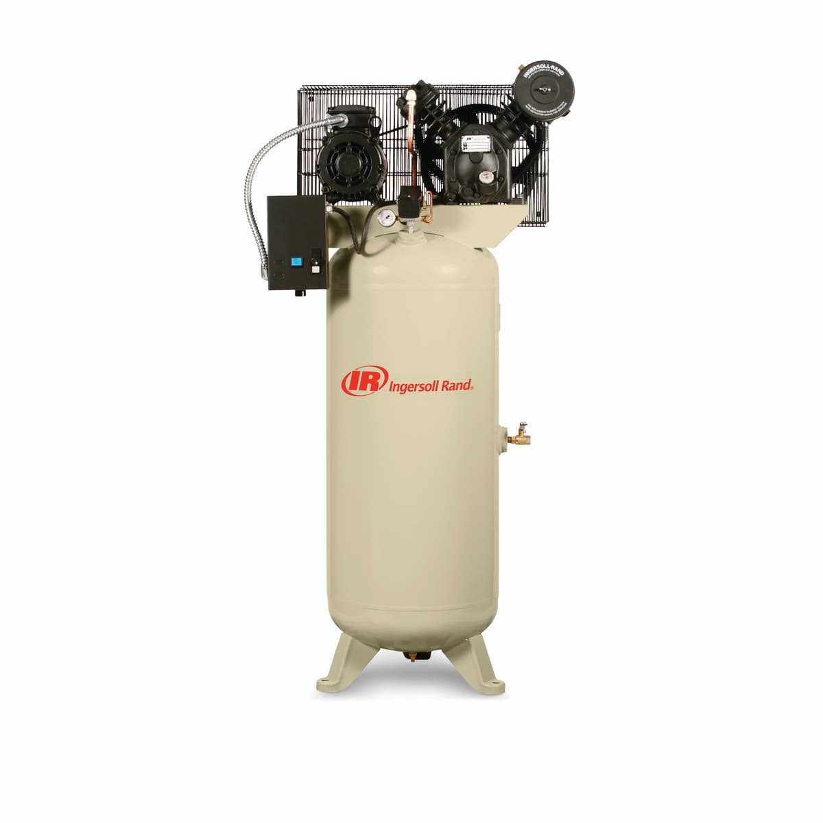 Ingersoll Rand 5 Horsepower electric driven two stage Reciprocating Air Compressor, designed for industrial or heavy shop use