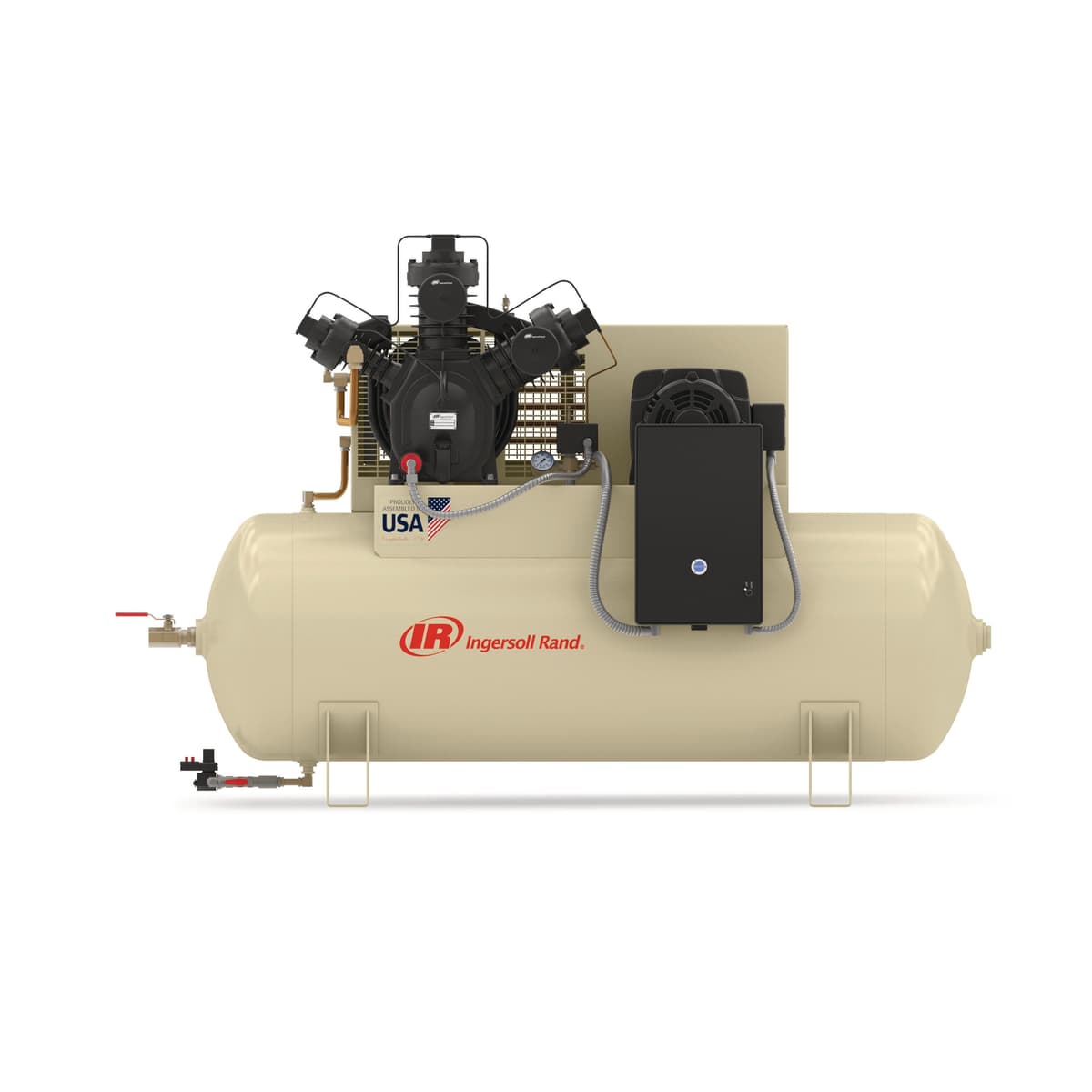 Ingersoll Rand two-stage electric-driven reciprocating air compressor (20 HP), engineered for high reliability and industrial performance