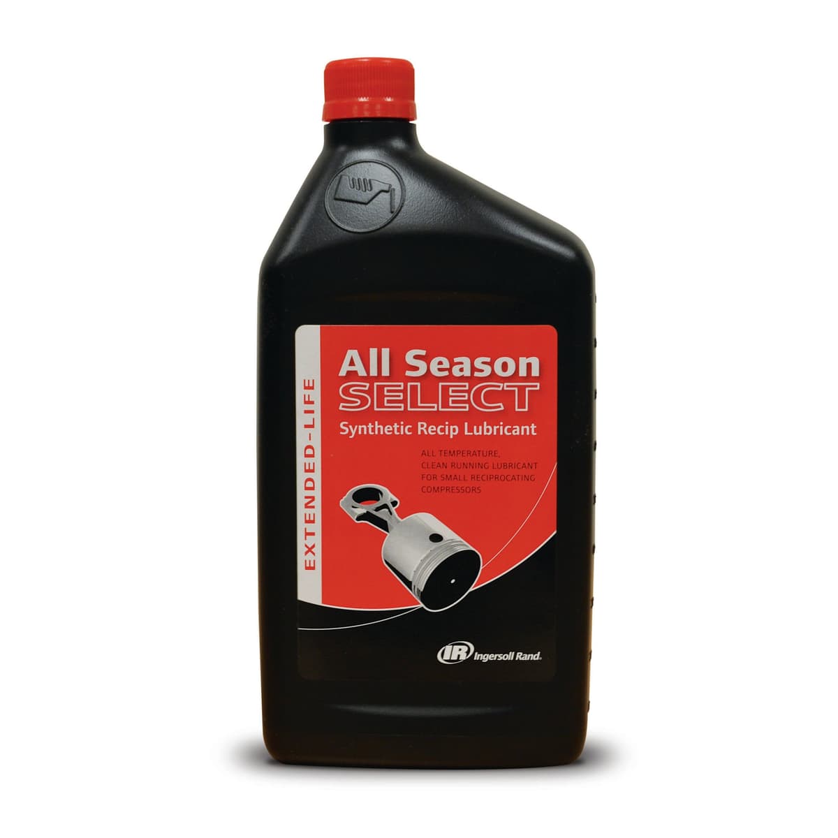 All Season Select synthetic oil for Ingersoll Rand reciprocating air compressors, engineered for long service life and reduced wear