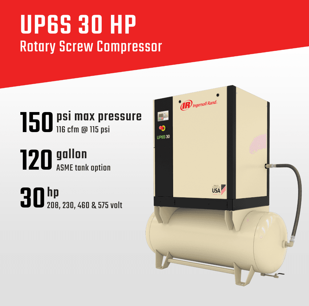 Rotary Screw Compressor: PKG, UP6S-30-150, 230/3/60, Non-TAS, 120 GAL. thumbnail 8