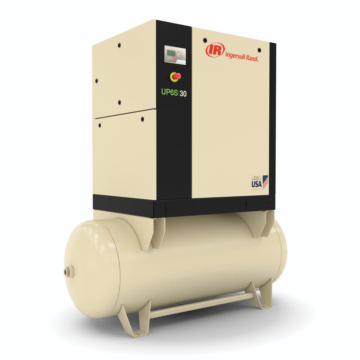 Ingersoll Rand UP6S 25 HP oil-flooded rotary screw compressor, compact design for reliable air delivery and easy maintenance